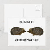 Igel heiraten - Funny Igel Hochzeit Postkarte (Vorne/Hinten)