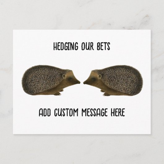 Igel heiraten - Funny Igel Hochzeit Postkarte (Vorderseite)