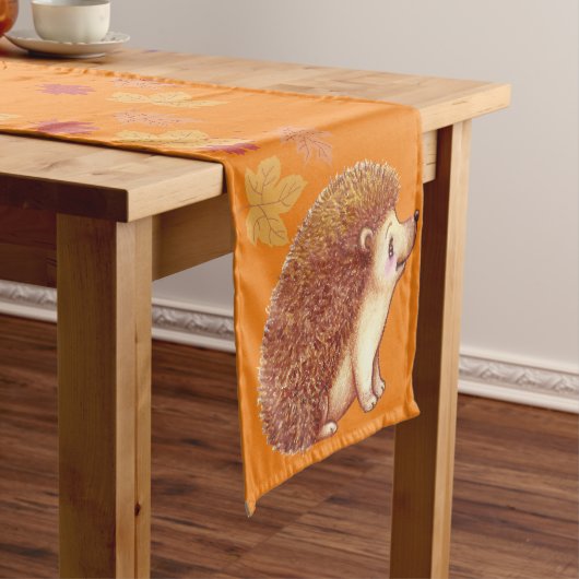 Igel Herbst Erntedank verlassen Kurzer Tischläufer (Beispiel)