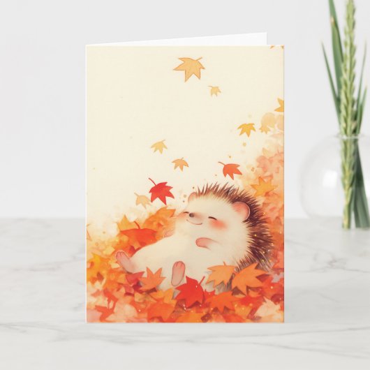 Igel Herbst Nickerchen Karte (Vorderseite)