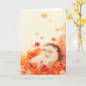 Igel Herbst Nickerchen Karte (Gelbe Blume)