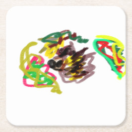 Igel Herbst Rechteckiger Pappuntersetzer