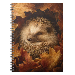 Igel Herbstleaf Nest Kunst Notizblock
