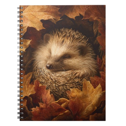 Igel Herbstleaf Nest Kunst Notizblock (Vorderseite)