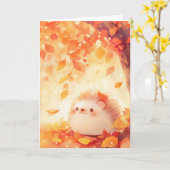 Igel Herbstrückgang Karte (Gelbe Blume)