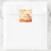 Igel Herbstrückgang Quadratischer Aufkleber (Tasche)