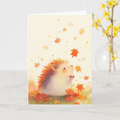 Igel Herbstspass Karte (Gelbe Blume)