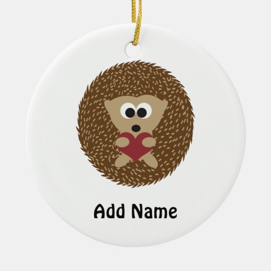 Igel Herzumarmung Keramikornament (Vorne)