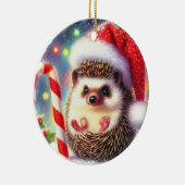 Igel Holiday Hedgie Weihnachten Keramik Ornament (Rechts)