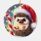 Igel Holiday Hedgie Weihnachten Keramik Ornament (Hinten)