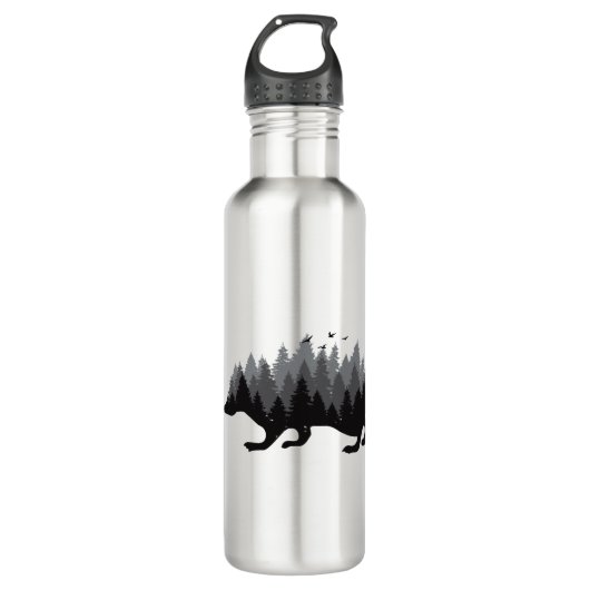 Igel - Holzbauweise Edelstahlflasche (Vorderseite)