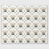 Igel Hütte-Kern-Wildblume Woodland Geschenkpapier (Flach)