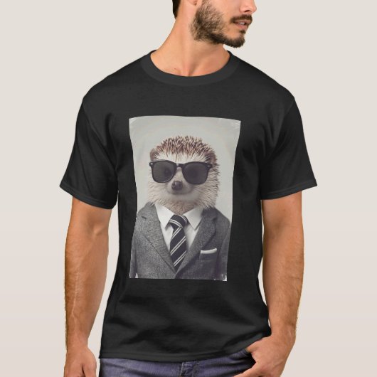Igel im Anzug Lustiger Igel T-Shirt (Vorderseite)