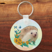 Igel im Blumenbeet Schlüsselanhänger (Rückseite)