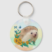 Igel im Blumenbeet Schlüsselanhänger (Rückseite)
