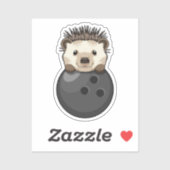 Igel im Bowling mit Bowlingball Aufkleber (Blatt)