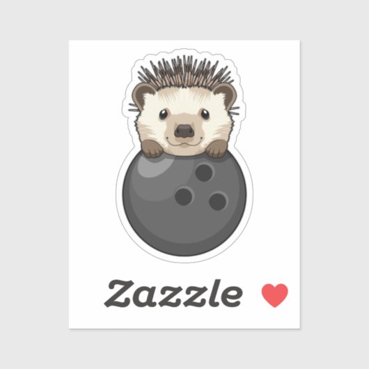 Igel im Bowling mit Bowlingball Aufkleber (Blatt)