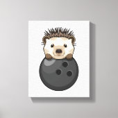 Igel im Bowling mit Bowlingball Leinwanddruck (Vorderseite)