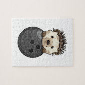 Igel im Bowling mit Bowlingball Puzzle (Horizontal)