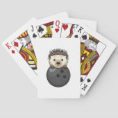 Igel im Bowling mit Bowlingball Spielkarten (Rückseite)