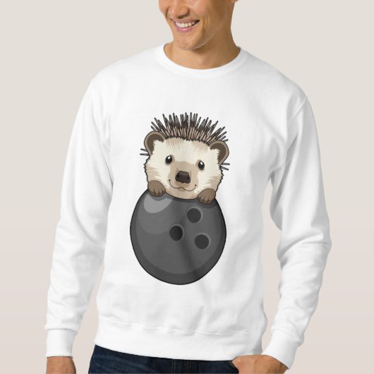 Igel im Bowling mit Bowlingball Sweatshirt (Vorderseite)