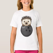 Igel im Bowling mit Bowlingball T-Shirt (Vorderseite)