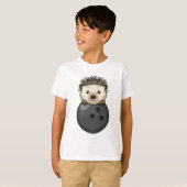 Igel im Bowling mit Bowlingball T-Shirt (Vorne ganz)