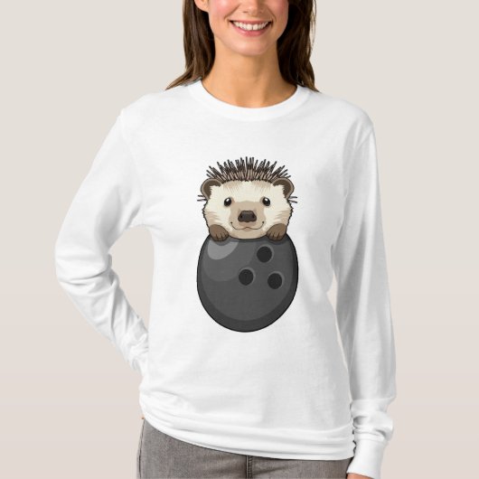 Igel im Bowling mit Bowlingball T-Shirt (Vorderseite)