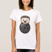 Igel im Bowling mit Bowlingball T-Shirt (Vorderseite)