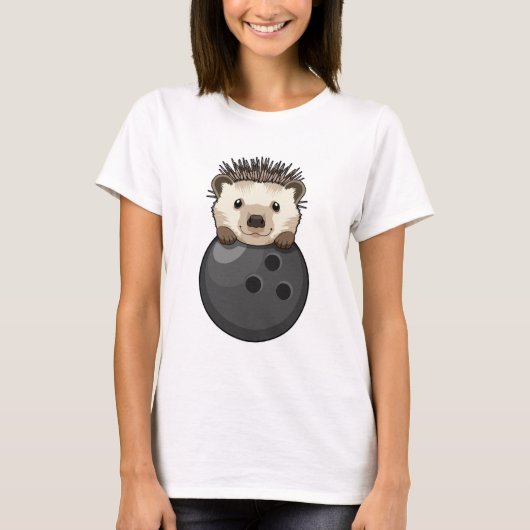 Igel im Bowling mit Bowlingball T-Shirt (Vorderseite)