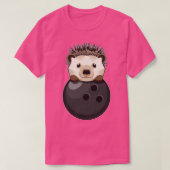 Igel im Bowling mit Bowlingball T-Shirt (Design vorne)