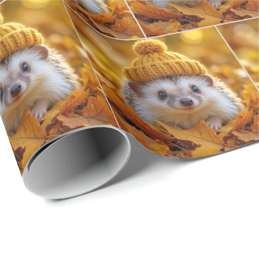 Igel im Herbst Geschenkpapier (Rolleneckpunkt)