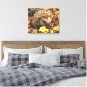 Igel im Herbst Leinwanddruck (Insitu (Schlafzimmer))