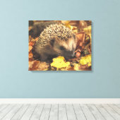 Igel im Herbst Leinwanddruck (Insitu (Holzboden))