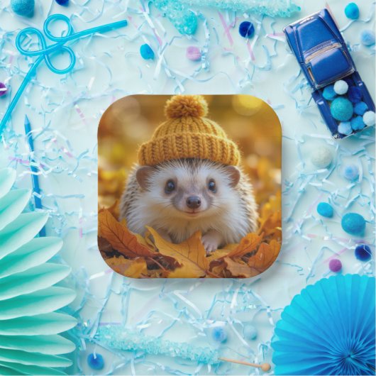 Igel im Herbst Pappteller (Party)