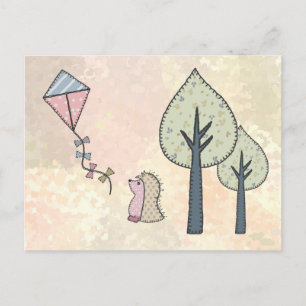 Igel im Herbst Postkarte