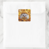 Igel im Herbst Quadratischer Aufkleber (Tasche)