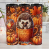 Igel im Herbst Teacup Thermosbecher