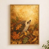 Igel im Herbstlaub Wasserfarbenposter Poster