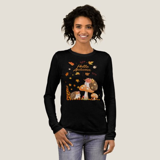 Igel im Herbstumfeld Tri-Blend Shirt (Volle Vorderseite)