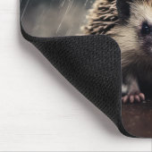 Igel im Regen Mousepad (Ecke)