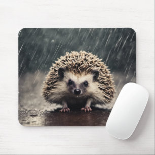 Igel im Regen Mousepad