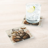 Igel im Untersetzer Liebe (Schrägansicht)