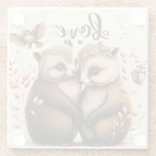 Igel im Untersetzer Liebe (Rückseite)