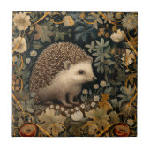 Igel im Wald William Morris-Stil Fliese (Vorderseite)