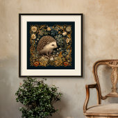 Igel im Wald William Morris-Stil Poster