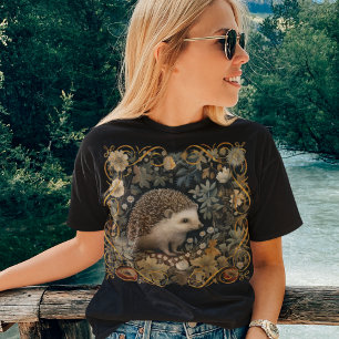 Igel im Wald William Morris-Stil T-Shirt
