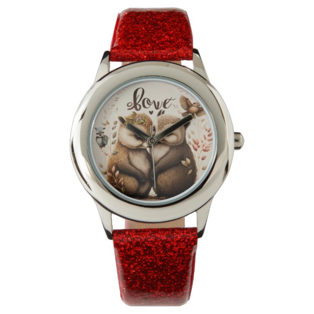 Igel in der Liebe Armbanduhr (Vorderseite)