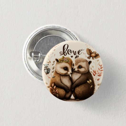 Igel in der Liebe Button (Vorne & Hinten)