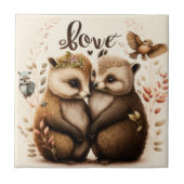 Igel in der Liebe Fliese (Vorderseite)